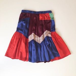 Silk patchwork skirt